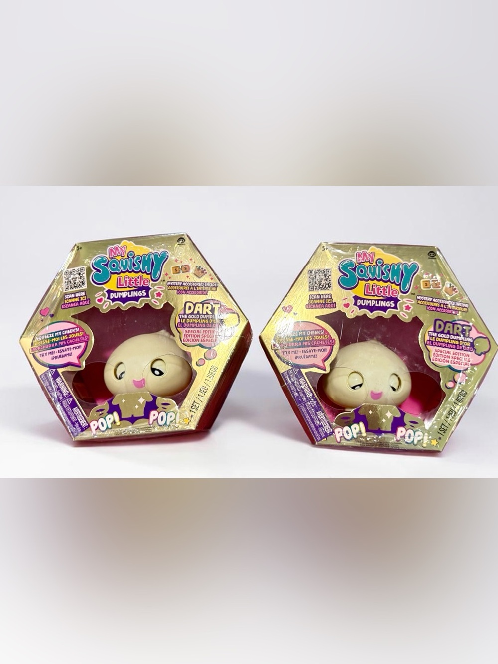 2 My Squishy Little Dumplings Plush Toy - Gold/Beige